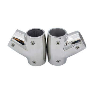 RANYUSS Marine Grade Stainless Steel 316 Polished Left and Right Hand Rail Fitting- 60 Degree T/Tee for 7/8in Tube