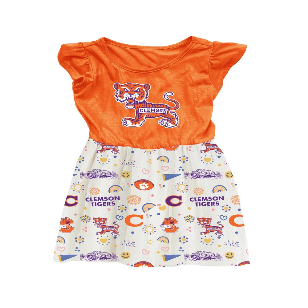 Wes and Willy Girls Sports Fan College Vault Princess Dress (Clemson Tigers, 12M)