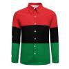 Ioedthbj Red Black Green African Flag Shirt Casual Button Down Shirts Long Sleeve Shirt Dress Shirt view 4