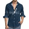Trumpet Heartbeat Shirt Casual Button Down Shirts Long Sleeve Shirt Dress Shirt view 1