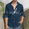 Trumpet Heartbeat Shirt Casual Button Down Shirts Long Sleeve Shirt Dress Shirt view 2
