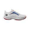 Wilson Hurakn 2.0 Women's Padel Shoe - White/Deja Vu Blue/Wilson Red, Size 5.5 US view 1