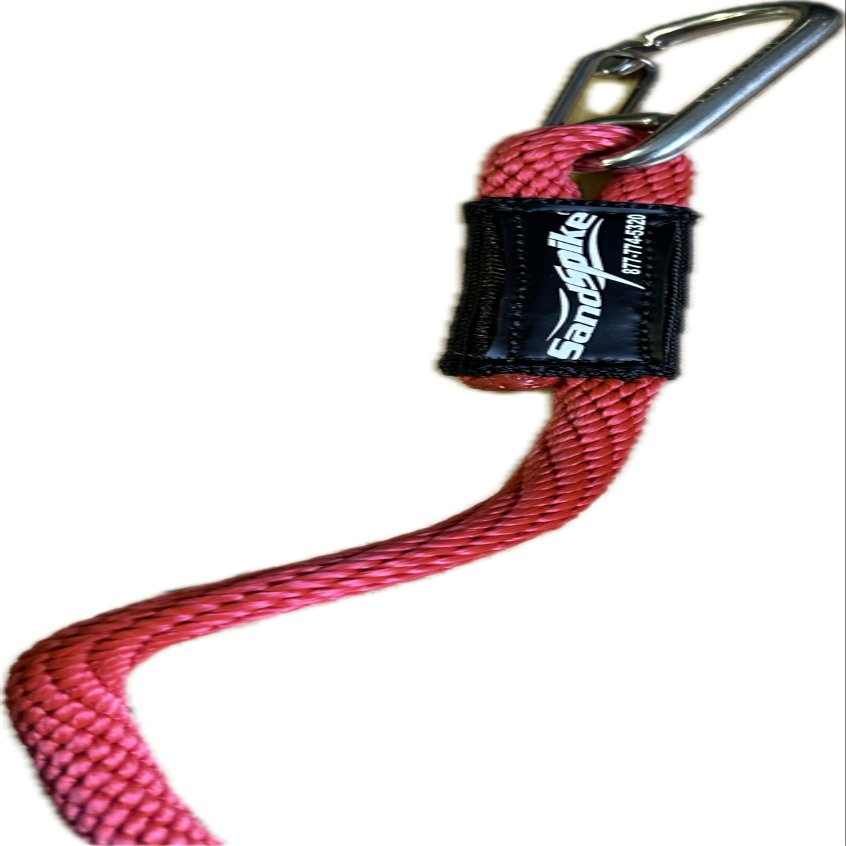 Sandspike 7/16 Custom Beach Anchor Lines (Red, 5 feet)