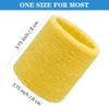 8 Pack Wrist Sweatbands Tennis Wrist Bands Absorbent Sweat Band for Men and Women, Breathable Cotton Sweatbands for Working Out, Football, Basketball, Running Athletic Sports -Yellow view 2