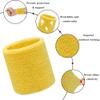 8 Pack Wrist Sweatbands Tennis Wrist Bands Absorbent Sweat Band for Men and Women, Breathable Cotton Sweatbands for Working Out, Football, Basketball, Running Athletic Sports -Yellow view 4