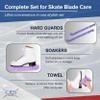 CRS Cross Ice Skate Guards, Soakers and Towel Gift Set. One Piece Adjustable Guard Design and Soft Skate Blade Cover Accessories for Ice Skating. No Assembly Required (Lunge Lavender, Large) view 2