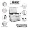 37 Quart Cobalt Weekender Cooler - Ice Chest by Blue Coolers for Camping, Sports Events, and Barbecues (Full Day Ice Retention) (Black) view 3