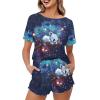HELLHERO Galaxy Koala Pajamas Set for Women Short Sleeve T-Shirt with Short Summer Pjs Loungewear Sleepwear Home Clothes Holiday Yoga Sports Outfit Party S view 1
