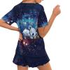 HELLHERO Galaxy Koala Pajamas Set for Women Short Sleeve T-Shirt with Short Summer Pjs Loungewear Sleepwear Home Clothes Holiday Yoga Sports Outfit Party S view 2
