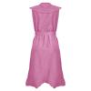 Women's 2024 Summer Casual Flutter Short Sleeve Crew Neck Smocked Elastic Waist Tiered Midi Dress Summer Wrap Maxi Dress Boho Floral V Neck Short Sleeve Ruffle Hem Split Beach Long Dresses Pink view 2