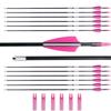 BOWSOUL 31 Archery Arrows Training Practice Target Arrows for Kids Youth or Beginners Safe Blunt Points Durable Shaft on Recurve Bows Youth Bow and Longbows(Pack of 12) (Pink White) view 1