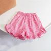 NineFit Basics Girls Casual Floral Shorts Ruffles Hem Kids Baby Workout Fashion Skirt Shorts Summer Beach (Hot Pink, 6-12 Months) view 2
