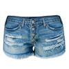 Denim Shorts Women Mid Rise Ripped Jean Shorts Stretchy Folded Hem Hot Short Jeans view 3