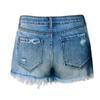 Denim Shorts Women Mid Rise Ripped Jean Shorts Stretchy Folded Hem Hot Short Jeans view 4