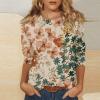 3/4 Length Sleeve Womens Tops Dressy Casual Blouses - Spring Fashion 2026 Plus Size Crew Neck Fitted Tshirts - Business Going Out Trendy Tunics Tops Beach Vacation Outfits 02-Multicolor XL view 2