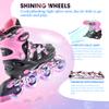 Kuxuan Skates Adjustable Inline Skates for Girls Women with Full Light Up Wheels Outdoor Fun Illuminating Skates for Kids and Adult, Small (Kids 10-12 US), Pink view 3