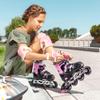 Kuxuan Skates Adjustable Inline Skates for Girls Women with Full Light Up Wheels Outdoor Fun Illuminating Skates for Kids and Adult, Small (Kids 10-12 US), Pink view 4
