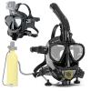 Adult Diving Mask Full Face Snorkelling Mask with Camera Mount Matching Oxygen Tank Connector Suitable for All Kinds of Diving Sports view 1