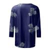 3/4 Length Sleeve Womens Tops Dressy Casual Blouses - Spring Fashion 2026 Plus Size Crew Neck Fitted Tshirts - Business Going Out Trendy Tunics Tops Beach Vacation Outfits 12-Blue S view 4
