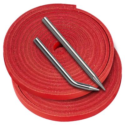 Baseball Glove Lace, Mitt Lace Repair Kit Softball 2 Leather Laces and 2 Lacing Needles for Catcher's Glove (Red)