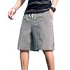 SWJGLITTR Men's Linen Cotton Short Pants Drawstring Elastic Waist Outdoor Shorts Summer Casual Lightweight Board Short (Grey,X-Large) view 1