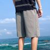 SWJGLITTR Men's Linen Cotton Short Pants Drawstring Elastic Waist Outdoor Shorts Summer Casual Lightweight Board Short (Grey,X-Large) view 2