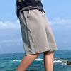 SWJGLITTR Men's Linen Cotton Short Pants Drawstring Elastic Waist Outdoor Shorts Summer Casual Lightweight Board Short (Grey,X-Large) view 3