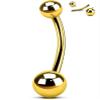 OUFER Titanium Belly Button Rings, Gold Belly Rings, Internally Threaded Navel Piercing Jewelry, Long Belly Piercing Jewelry, Curved Barbell, Belly Rings For Women Men-12mm view 1