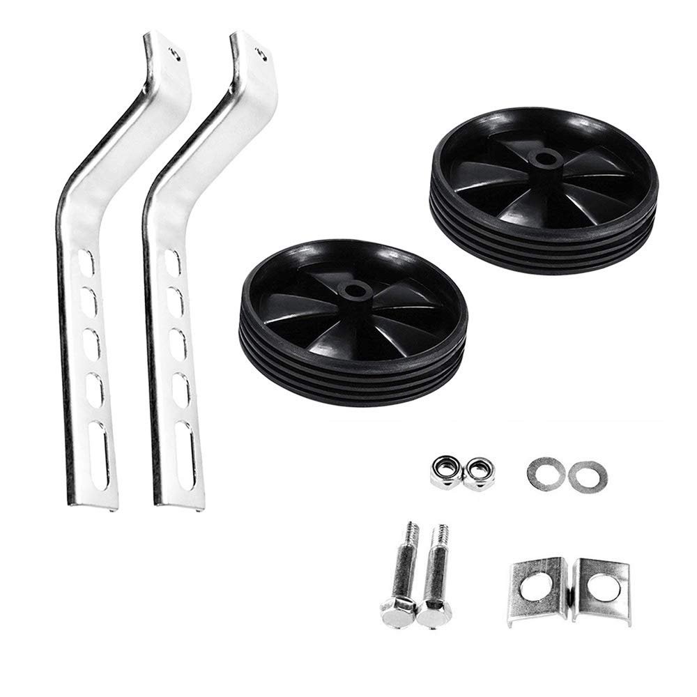 castor wheelsfixed castors 1 Pair Bicycle Cycling Kids Children Stabilisers Mounted Kit Bike Auxiliary Wheel Training Wheels Parts Kit Cycling Accessories Bike Training Wheels (Color : Black) ( Colo