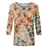 3/4 Length Sleeve Womens Tops Dressy Casual Blouses - Spring Fashion 2026 Plus Size Crew Neck Fitted Tshirts - Business Going Out Trendy Tunics Tops Beach Vacation Outfits 02-Multicolor 2X view 3