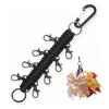Outanaya 1pc Handwoven Parachute Cord Keychain Climbing Carabiner Outdoor Key for Mountaineering Hiking Camping Black view 1