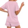 HELLHERO Cute Axolotl Pajamas Set Womens Two-Piece Pjs Sets Summer T-Shirt and Shorts Loungewear Sleepwear 2 Piece PJ Sets Jammies Home Holiday Night Clothes M view 2