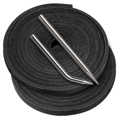 Baseball Glove Lace, Mitt Lace Repair Kit Softball 2 Leather Laces and 2 Lacing Needles for Catcher's Glove (Black)