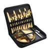 CQXKJSIQK Stainless steel outdoor cutlery camping picnic western food knife, fork and spoon dinner plate set, portable cloth bag view 4