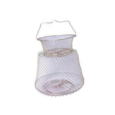 Outanaya Collapsible Zinc-Plated Iron Wire Mesh Fishing Net for Crab and Lobster Durable Fishing Accessory with Hole Lightweight Outdoor Tool for