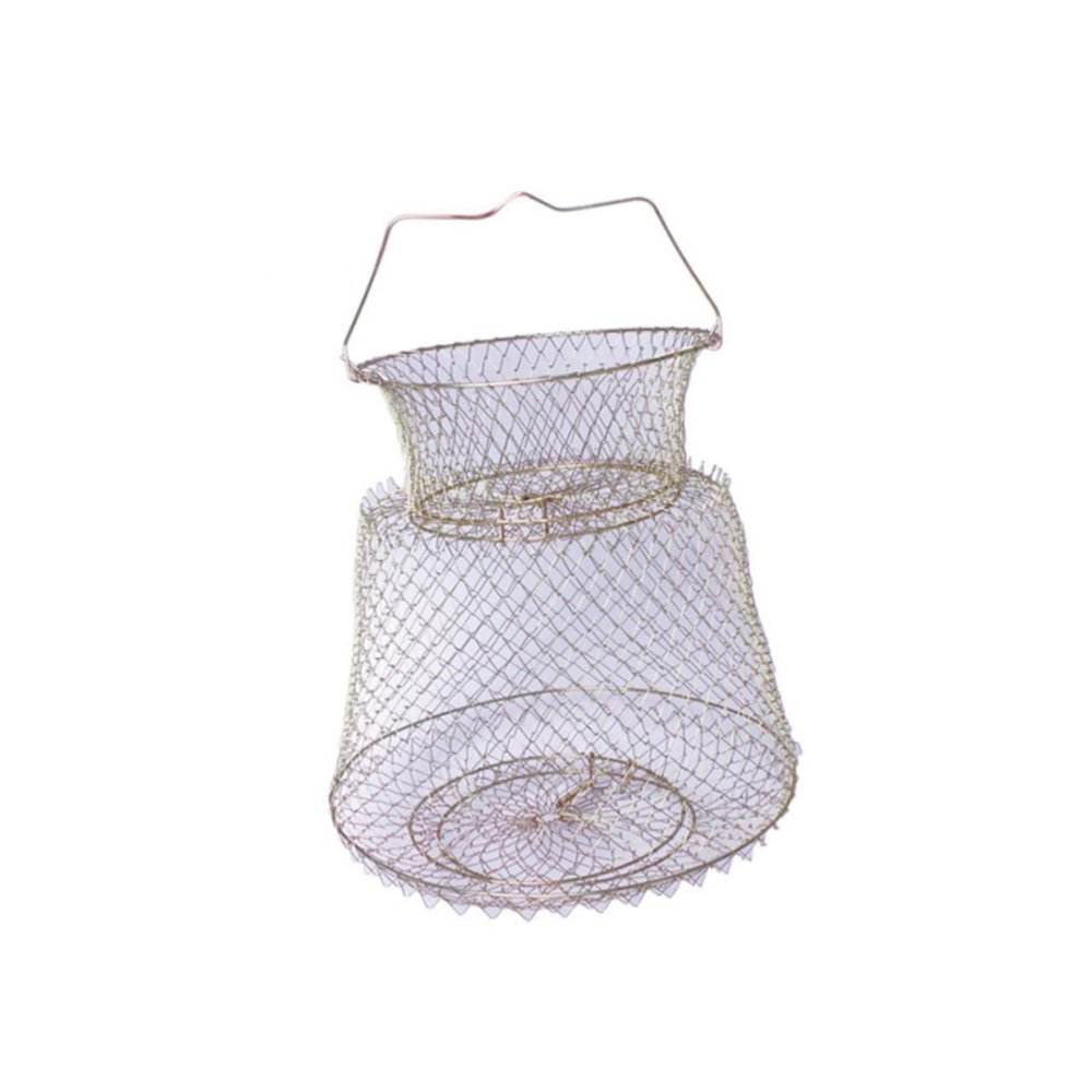 Outanaya Collapsible Zinc-Plated Iron Wire Mesh Fishing Net for Crab and Lobster Durable Fishing Accessory with Hole Lightweight Outdoor Tool for
