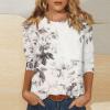 3/4 Length Sleeve Womens Tops Dressy Casual Blouses - Spring Fashion 2026 Plus Size Crew Neck Fitted Tshirts - Business Going Out Trendy Tunics Tops Beach Vacation Outfits 11-Silver 3X view 2