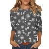 3/4 Length Sleeve Womens Tops Dressy Casual Blouses - Spring Fashion 2026 Plus Size Crew Neck Fitted Tshirts - Business Going Out Trendy Tunics Tops Beach Vacation Outfits 01-Dark Gray M view 1