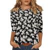 3/4 Length Sleeve Womens Tops Dressy Casual Blouses - Spring Fashion 2026 Plus Size Crew Neck Fitted Tshirts - Business Going Out Trendy Tunics Tops Beach Vacation Outfits 04-White 3X view 1