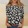3/4 Length Sleeve Womens Tops Dressy Casual Blouses - Spring Fashion 2026 Plus Size Crew Neck Fitted Tshirts - Business Going Out Trendy Tunics Tops Beach Vacation Outfits 04-White 3X view 2
