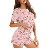 HELLHERO Pug Dog Pajamas for Women Pajama Set Short Sleeve Comfy Pjs Sets 2 Piece Lounge Set with Pockets Summer Loungewear Sleepwear Home Clothes Holiday Party XL view 3