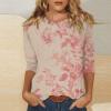 3/4 Length Sleeve Womens Tops Dressy Casual Blouses - Spring Fashion 2026 Plus Size Crew Neck Fitted Tshirts - Business Going Out Trendy Tunics Tops Beach Vacation Outfits 06-Pink M view 2