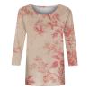 3/4 Length Sleeve Womens Tops Dressy Casual Blouses - Spring Fashion 2026 Plus Size Crew Neck Fitted Tshirts - Business Going Out Trendy Tunics Tops Beach Vacation Outfits 06-Pink M view 3