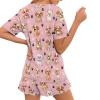 HELLHERO Pug Dog Pajamas for Women Pajama Set Short Sleeve Comfy Pjs Sets 2 Piece Lounge Set with Pockets Summer Loungewear Sleepwear Home Clothes Holiday Party 3X view 2