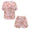 HELLHERO Pug Dog Pajamas for Women Pajama Set Short Sleeve Comfy Pjs Sets 2 Piece Lounge Set with Pockets Summer Loungewear Sleepwear Home Clothes Holiday Party 3X view 4