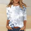 3/4 Length Sleeve Womens Tops Dressy Casual Blouses - Spring Fashion 2026 Plus Size Crew Neck Fitted Tshirts - Business Going Out Trendy Tunics Tops Beach Vacation Outfits 06-White S view 2
