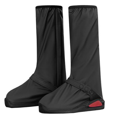 iCreek Waterproof Shoe Covers Reflective Rain Boot Foldable Non-Slip Protective Overshoes for Rainy Day, Hiking, Outdoor (Black, Small)