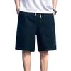 SWJGLITTR Men's Linen Cotton Short Pants Drawstring Elastic Waist Outdoor Shorts Summer Casual Lightweight Board Short (Black,X-Large) view 1