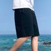 SWJGLITTR Men's Linen Cotton Short Pants Drawstring Elastic Waist Outdoor Shorts Summer Casual Lightweight Board Short (Black,X-Large) view 4