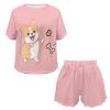 HELLHERO Corgi Dog Pajamas Set for Women 2 Piece PJ Sets Summer Short Sleeve T-Shirt and Short Loungewear Sleepwear Nightwear Outdoor Home Holiday Party Wedding XL view 4